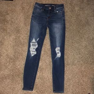 American Eagle hi rise ripped jeggings